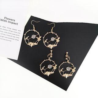 Glass Bead Branches Hoop Earring