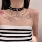 Butterfly Chain Faux Leather Choker