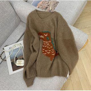 Cartoon Dinosaur Jacquard Sweater