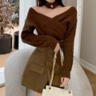 Plain Sweater / High-waist Mini A-line Skort