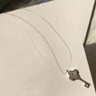 Rhinestone Key Pendant Fishing Line Necklace