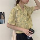 Short-sleeve Leaf Printed Shirt