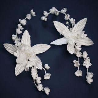 Wedding Floral Accent Ear Cuff As Shown In Figure - One Size