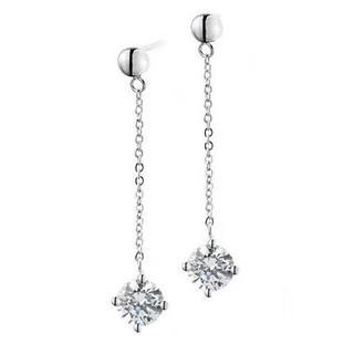 Wishing On A Star Earrings Sliver , White - One Size