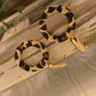 Leopard Hoop Earrings Gold - One Size