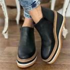 Platform Faux Leather Ankle Boots