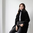 Zip-up Midi Faux-fur Coat Black - One Size