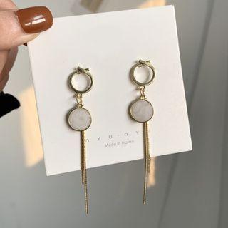 Disc Tassel Drop Earrings Era097-04 - One Size