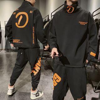 Set: Long-sleeve Print Top + Sweatpants