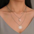 Shell Layered Necklace 7147 - 01 White Gold - One Size