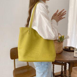 Faux Leather Reversible Tote Bag