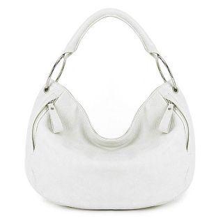 Faux-leather Hobo Bag White - One Size