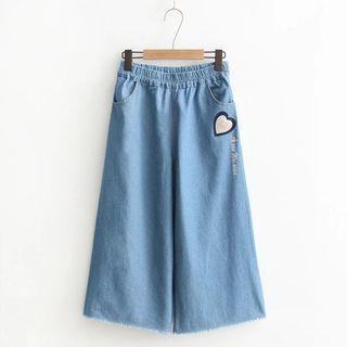 Embroidery Wide-leg Jeans