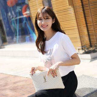 Flower-printed Cotton T-shirt