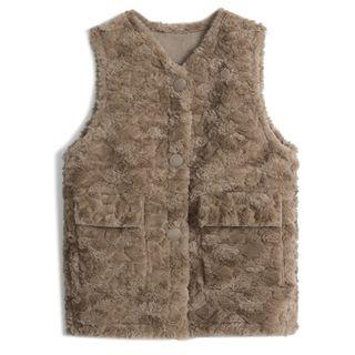 V-neck Fluffy Vest
