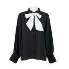 Long-sleeve Bow-front Shirt