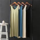 Sleeveless Strappy-back Knit Midi A-line Dress
