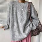 Dotted Cable-knit Sweater