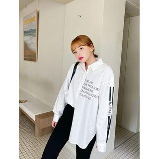 Letter Printed Boxy Shirt