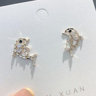 Rhinestone Dolphin Earring