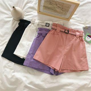 High-waist Belted Shorts