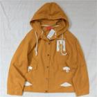 Rabbit Embroidered Hooded Single-breasted Jacket