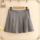 Plain Pleated Mini A-line Skirt