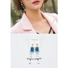 Denim Cross Earrings