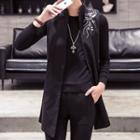 Print Buttoned Long Hem Vest