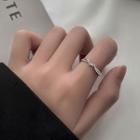 Layered Sterling Silver Open Ring J1616 - Silver - One Size