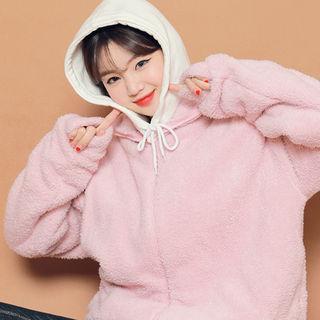 Loose-fit Boucl -knit Hoodie
