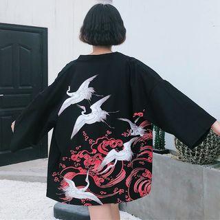 Printed Open Front Jacket