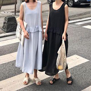 Irregular Frilled Sleeveless Loose-fit Dress
