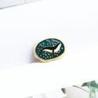 Whale Alloy Brooch Green & Black - One Size