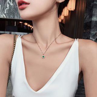 Gemstone Necklace Green - One Size