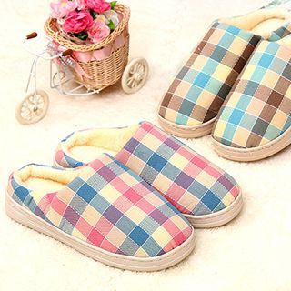 Couple Matching Gingham Slippers