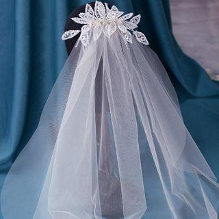 Wedding Bead Veil Veil - White - 150cm