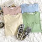 Short-sleeve Plain Lettering T-shirt