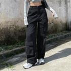 Cargo High-waist Straight-leg Jeans