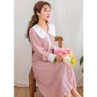 Tall Size Bertha-collar Pleats Long Dress