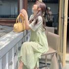 Sleeveless Floral Print Midi Overall Dress
