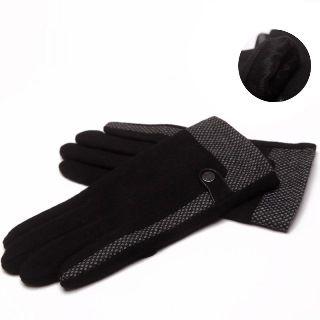 Fleece-lined Panel Wool Gloves