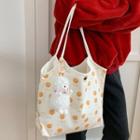 Print Canvas Tote Bag / Doll Bag Charm / Set
