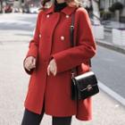 Double Breasted Loose Fit Woolen Coat