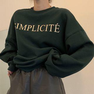 Oversized Lettering Crewneck Sweatshirt