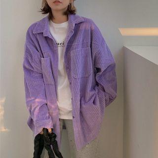 Oversize Corduroy Polo Collar Jacket