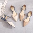 Ankle Strap Low-heel Pointy Sandals