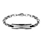 Fashion Black Stainless Steel Bracelet With White Cubic Zircon