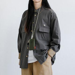 Color Block Cuff Cargo Shirt