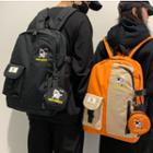 Rocket Print Color Panel Lightweight Backpack